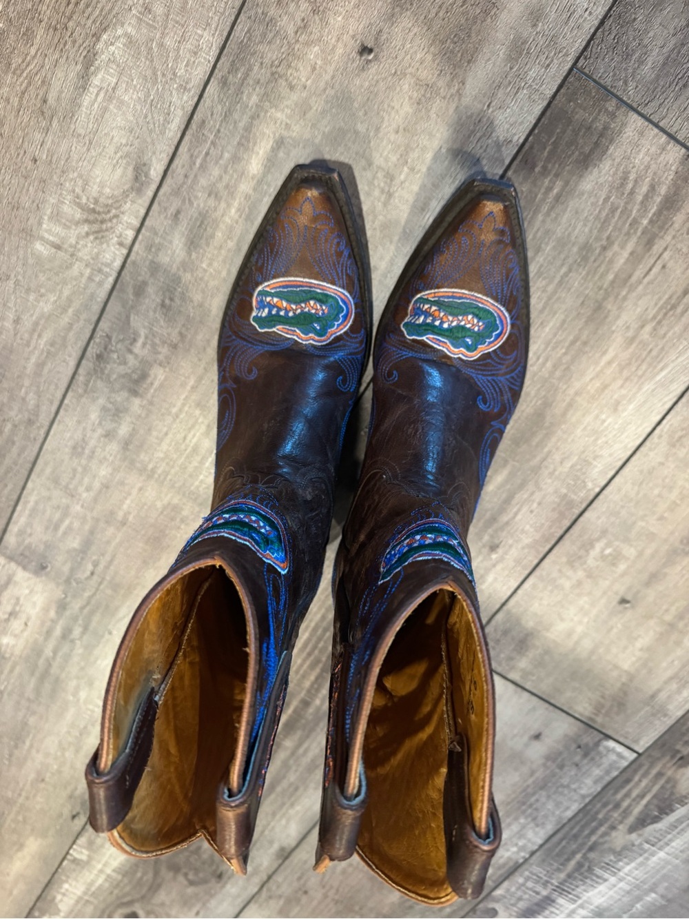 Brown Embroidered Western Women's Boots Florida Gators